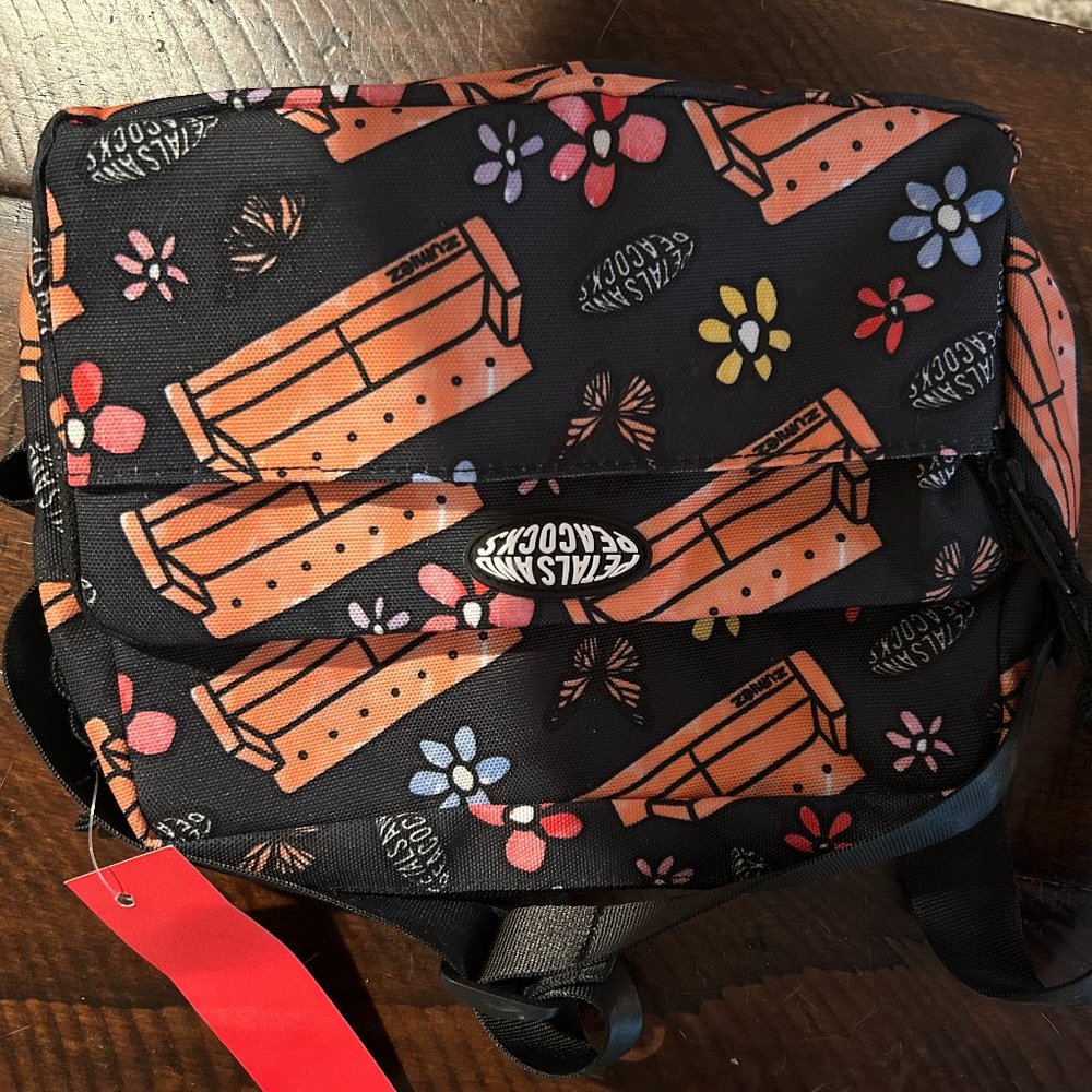 Petal and Peacocks Messenger  - NEW with tags